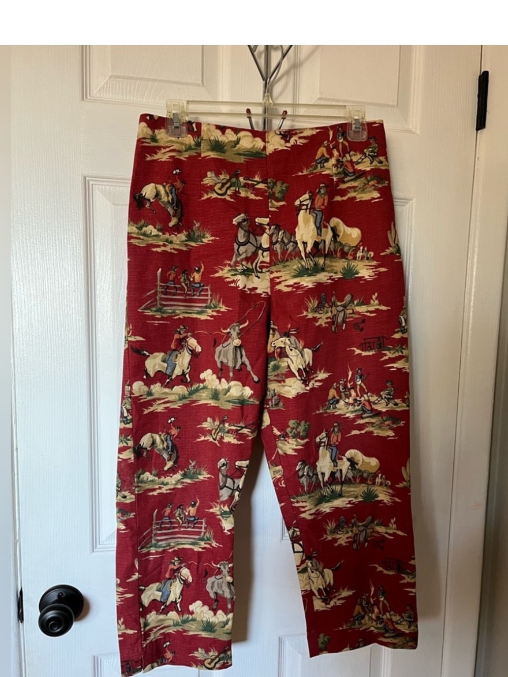 Painted pony vintage western cropped red pants size 8